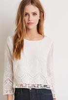 Forever21 Embroidered Chiffon Top