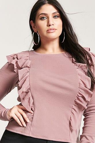 Forever21 Plus Size Ruffle Ribbed Top