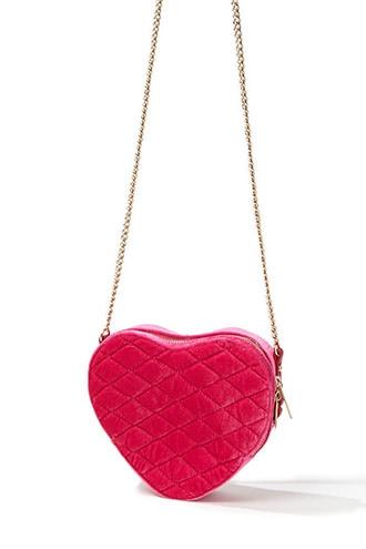 Forever21 Quilted Velvet Heart Crossbody