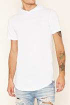 21 Men Men's  White Cross Colours Hood Longline Tee