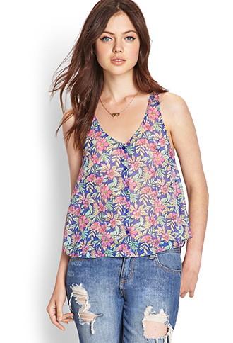 Forever21 Buttoned Floral Blouse