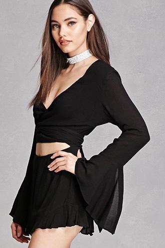 Forever21 Wrap Front Cutout Romper