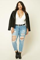 Forever21 Plus Women's  Plus Size Mid-rise Short Jeans