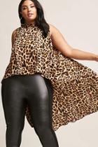 Forever21 Plus Size High-low Leopard-print Top