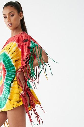 Forever21 Tie-dye Kaftan Swim Cover-up