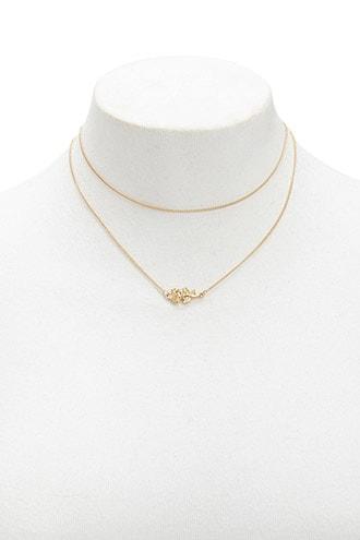 Forever21 Rose Pendant Necklace Set