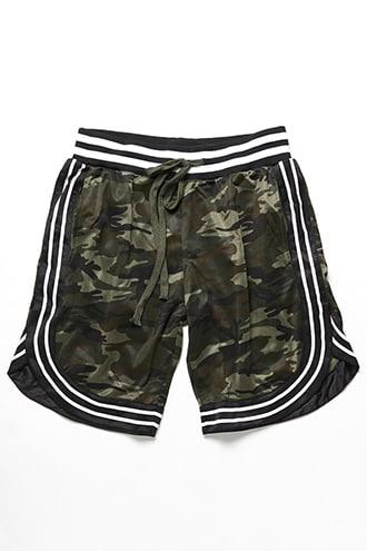 Forever21 American Stitch Stripe-trim Camo Print Shorts