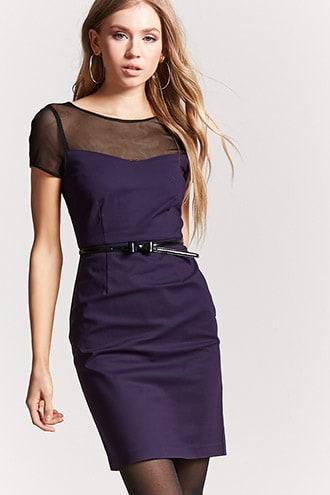 Forever21 Mesh-panel Sheath Dress