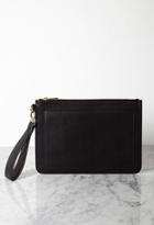 Forever21 Structured Faux Leather Clutch (black)
