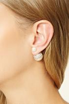 Forever21 Cream & Gold Faux Pearl Ear Jackets