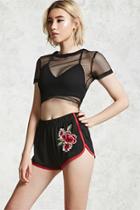 Forever21 Floral Embroidered Mesh Shorts