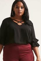 Forever21 Plus Size Flounce-sleeve Top