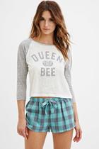 Forever21 Women's  Queen Bee Graphic Pj Top