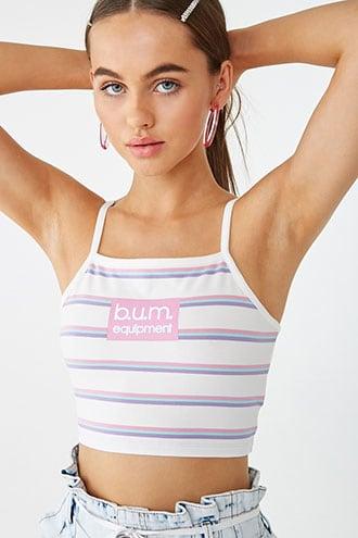 Forever21 Bum Equipment Striped Cropped Cami