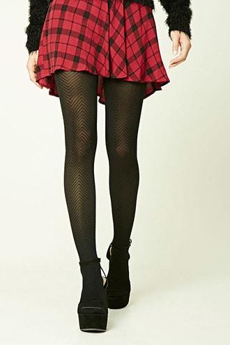 Forever21 Solid Chevron Tights