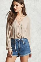 Forever21 Lace-up Surplice Top