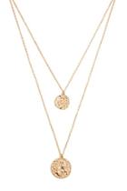 Forever21 Embossed Layered Pendant Chain Necklace