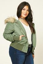 Forever21 Plus Women's  Plus Size Hooded Bomber