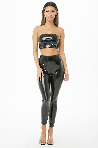 Forever21 High-rise Vinyl Leggings