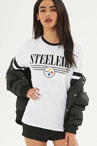 Forever21 Women's  Nfl Steelers Ringer Tee