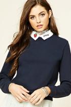 Forever21 Women's  Graphic Collar Sweater