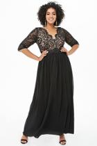 Forever21 Plus Size Embroidered Floral Lace Gown