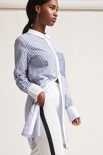 Forever21 Colorblock Stripe Shirt Dress
