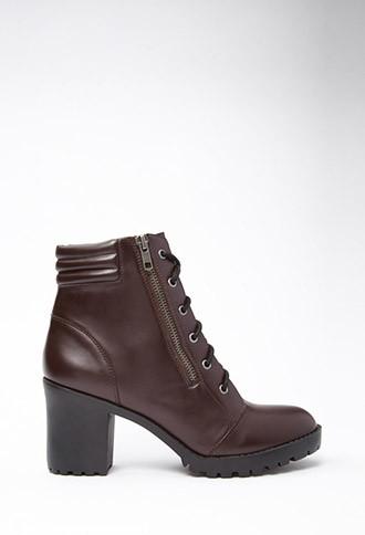Forever21 Faux Leather Combat Boots