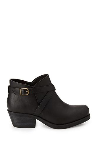 Forever21 Buckled Moto Booties