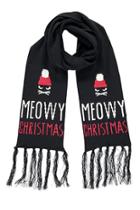 Forever21 Meowy Christmas Cat Print Oblong Scarf