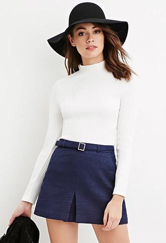 Forever21 Women's Textured Pleat Mini Skirt