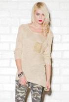 Forever21 Longline Metallic Thread Sweater