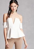 Forever21 Off-the-shoulder Peplum Top