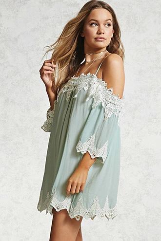 Forever21 Crochet Trim Mini Dress