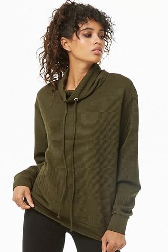 Forever21 Ribbed Drawstring Pullover