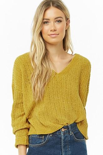 Forever21 Drop-shoulder V-neck Sweater