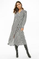 Forever21 Striped Midi Wrap Dress