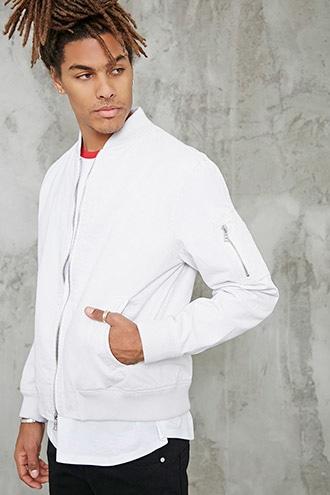 Forever21 Twill Woven Bomber Jacket
