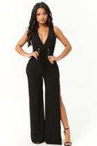 Forever21 Lace-up Wide-leg Jumpsuit