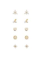Forever21 Etched & Rhinestone Stud Earring Set