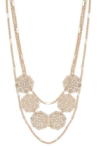 Forever21 Filigree Charm Layered Necklace
