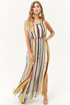 Forever21 Pleated Striped Maxi Dress