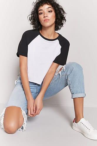 Forever21 Raglan Crop Tee