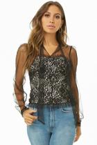 Forever21 Floral Lace & Mesh Top