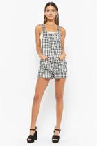 Forever21 Gingham Buckle-strap Overalls