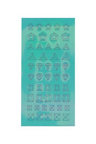 Forever21 Silver & Clear Geo Shape Nail Stickers