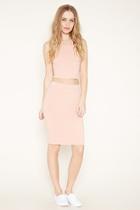 Forever21 Plus Women's  Apricot Cotton-blend Pencil Skirt