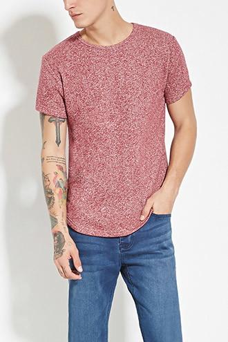 21 Men Men's  Red Marled French Terry Tee
