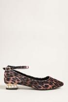 Forever21 Leopard Print Faux Pearl Heels