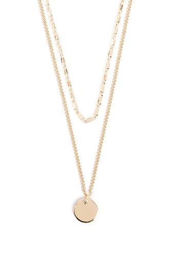 Forever21 Layered Disc Pendant Necklace